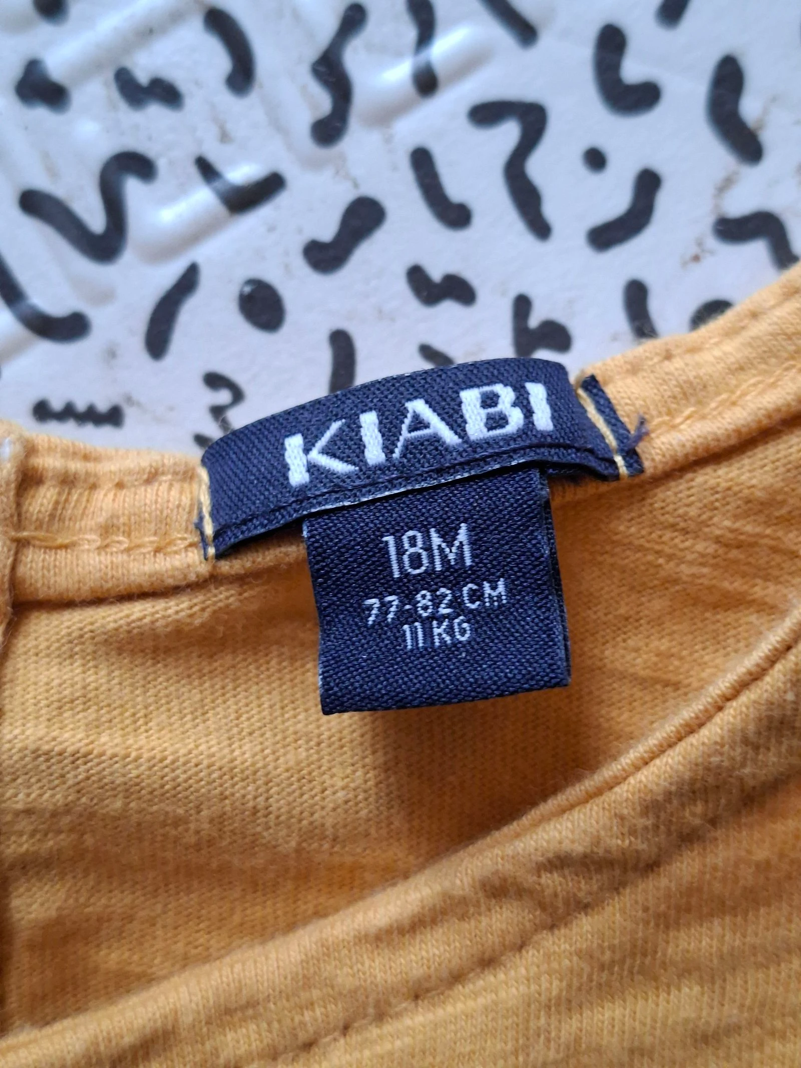 Kiabi baby girl's jumpsuit 18 months 81-86 cm mustard with ruffles 100% cotton summer – photo 2